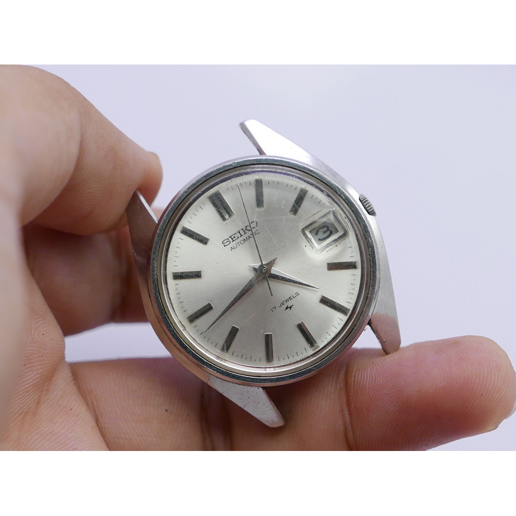 นาฬิกา Vintage มือสองญี่ปุ่น Seiko 7005 8000 Silver Dial ผู้ชาย ทรงกลม ระบบ Automatic ขนาด37mm