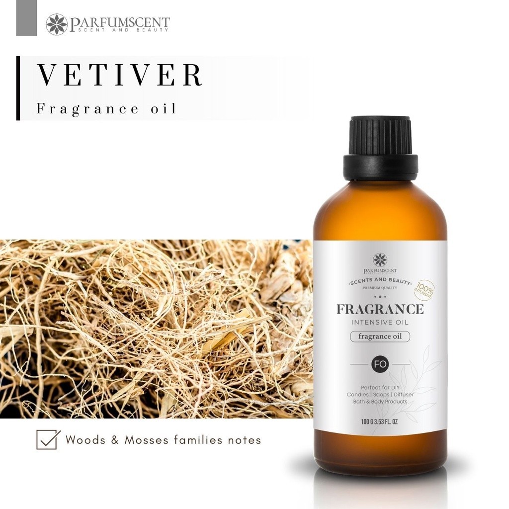 PARFUMSCENT | Vetiver Fragrance Oil กลิ่นรากหญ้าแฝกหอมดินลึกเย็นแนวไม้แห้ง | สำหรับเบลนด์ | 507123