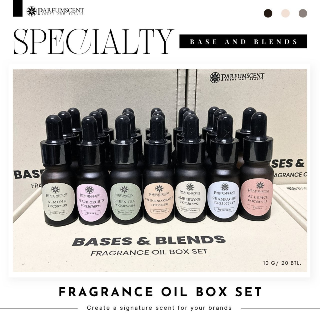 PARFUMSCENT Fragrance Oil Box Set ชุดหัวน้ำหอมสำหรับเบลนด์กลิ่น (10 กรัม 20 ขวด)