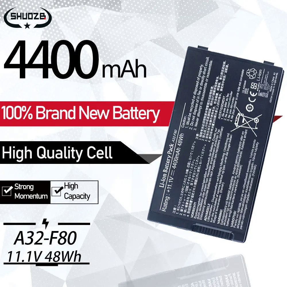 A32-F80 Laptop Battery For ASUS F81 F81E F80M F80Cr F80s F83 F83Cr F83Se F83T K41 N60 N60D Pro83 Pro