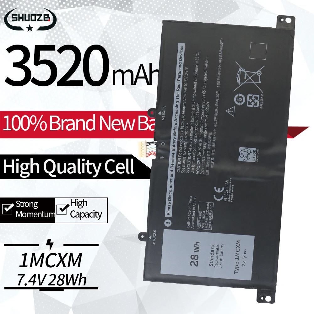 New 1MCXM G3JJT PKG3N Laptop Battery For Dell Latitude 11 5175 5179 Series Tablet PC 7.4V 28Wh 3520m
