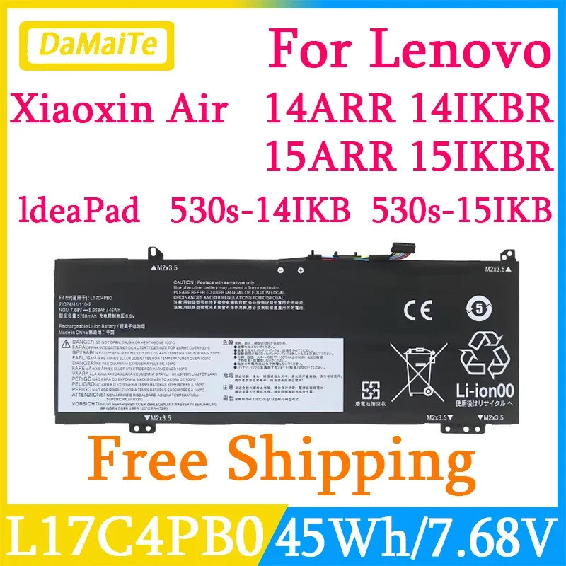L17C4PB0แบตเตอรี่แล็ปท็อปสำหรับ Lenovo I Deap AD 530s-14IKB 530s-15IKB 530s-15 L17M4PB0 Xiaoxin อากา