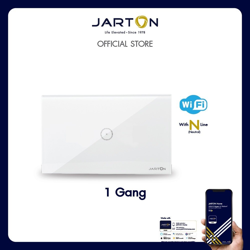 JARTON Wi-Fi สวิตช์ไฟระบบสัมผัส Neutral Line 1 ดับ, 2 ดับ, 3 ดับ