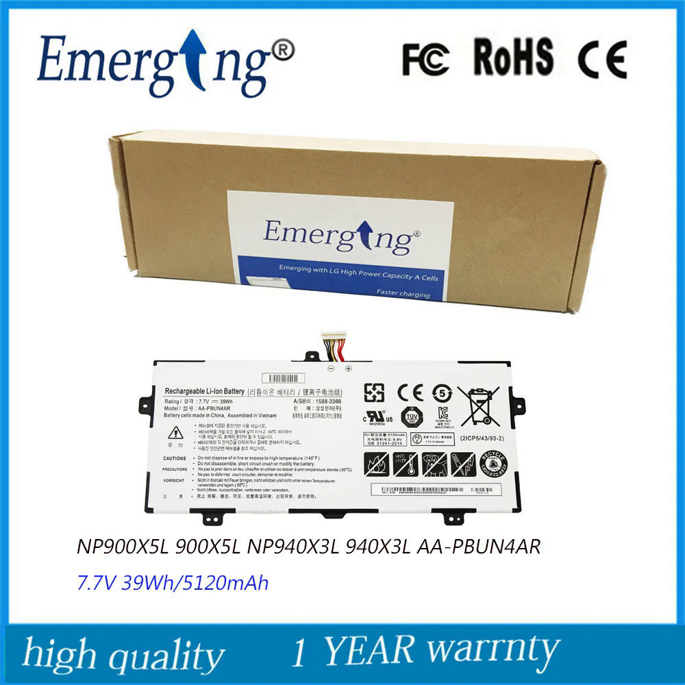 7.7V 39WH 5120MAh แบตเตอรี่ AA-PBUN4AR ใหม่สำหรับ Samsung Notebook 9 900X5L 940X3L PBUN4AR