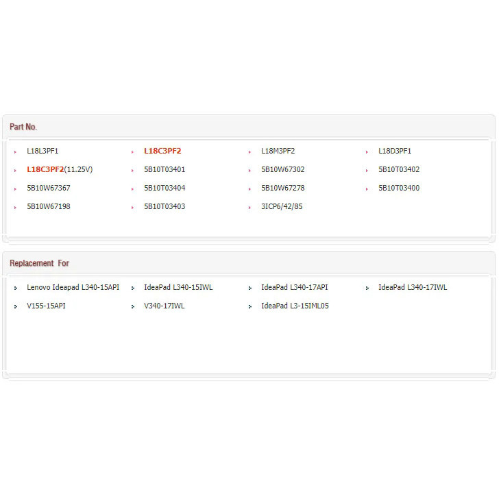 L18L3PF1แบตเตอรี่36WH 11.34V สำหรับ Lenovo Ideapad L340-15API L18C3PF2 L18M3PF2 L340-15IWL V155 V340-17IWL