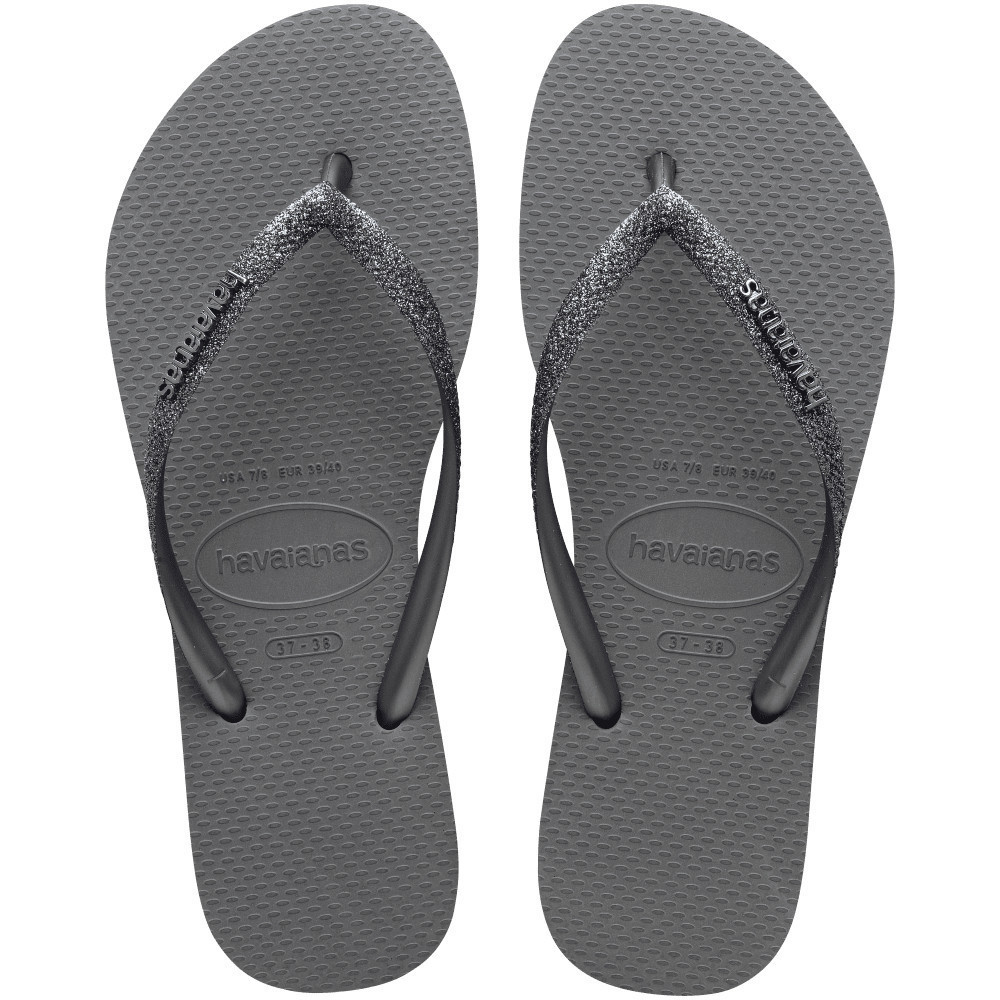 HAVAIANAS รองเท้าแตะผู้หญิง Slim Glitter II Flip Flops GREY 41469753508F_H3GYXX