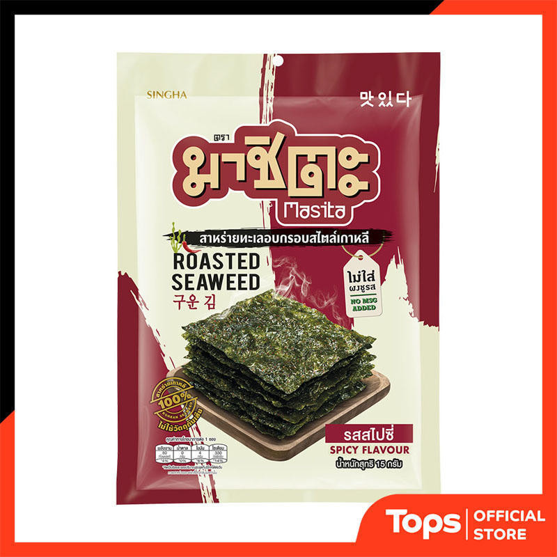 มาซิตะสาหร่ายอบสไตส์เกาหลีรสสไปซี่ 15กรัม [8850999007519]