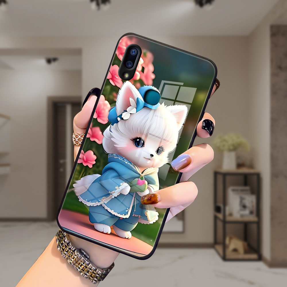 นางฟ้าน่ารัก เคส กระจก vivo v9 v23/e v21/e v20 pro v19 v15 v11i s1 pro Y20/S/A/T/i Y19 Y17 Y12/S Y15 Y11 Y15S/A h3f1080