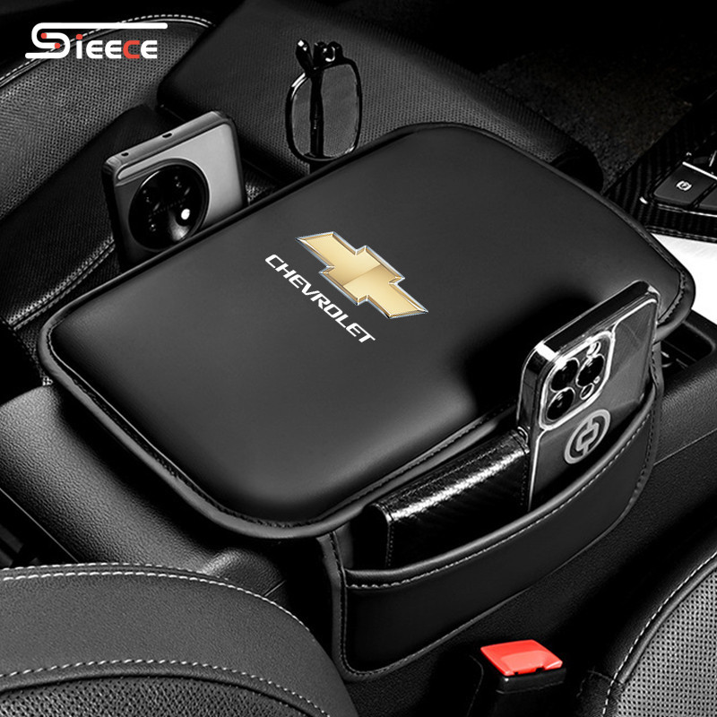 Sieece หนัง ที่หุ้มที่วางแขนรถยนต์ แผ่นรองคอนโซลกลาง สำหรับ Chevrolet Sonic Cruze Optra Colorado Trailblazer