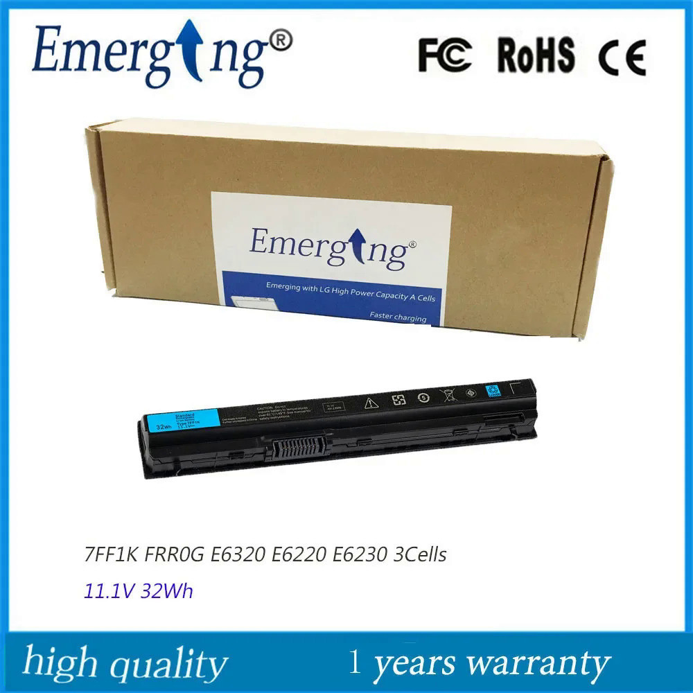 11.1V 7FF1K E6430S แบตเตอรี่แล็ปท็อปสำหรับ Dell Latitude E6120 E6220 E6230 5X317 11HYV 3W2YX