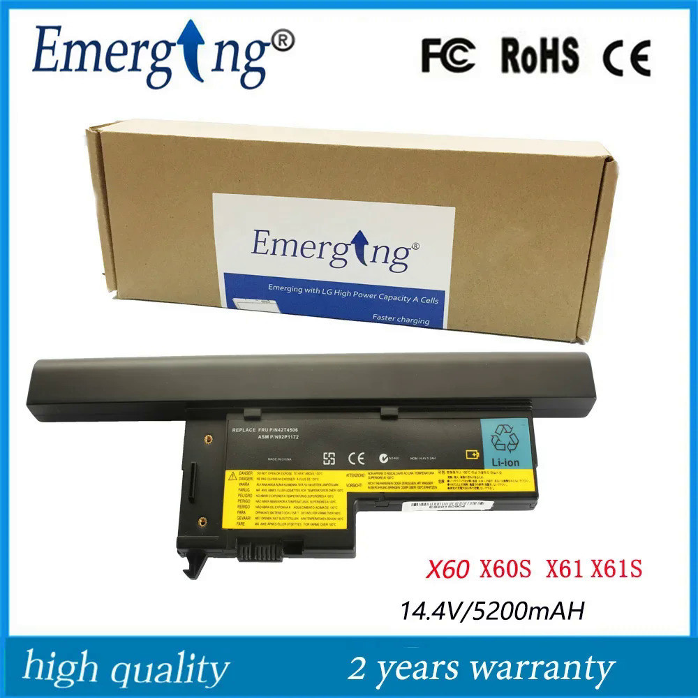 14.4V แบตเตอรี่แล็ปท็อปใหม่สำหรับ Lenovo X60 92P1163 X60s X61s 40Y6999 1706 1707 X61