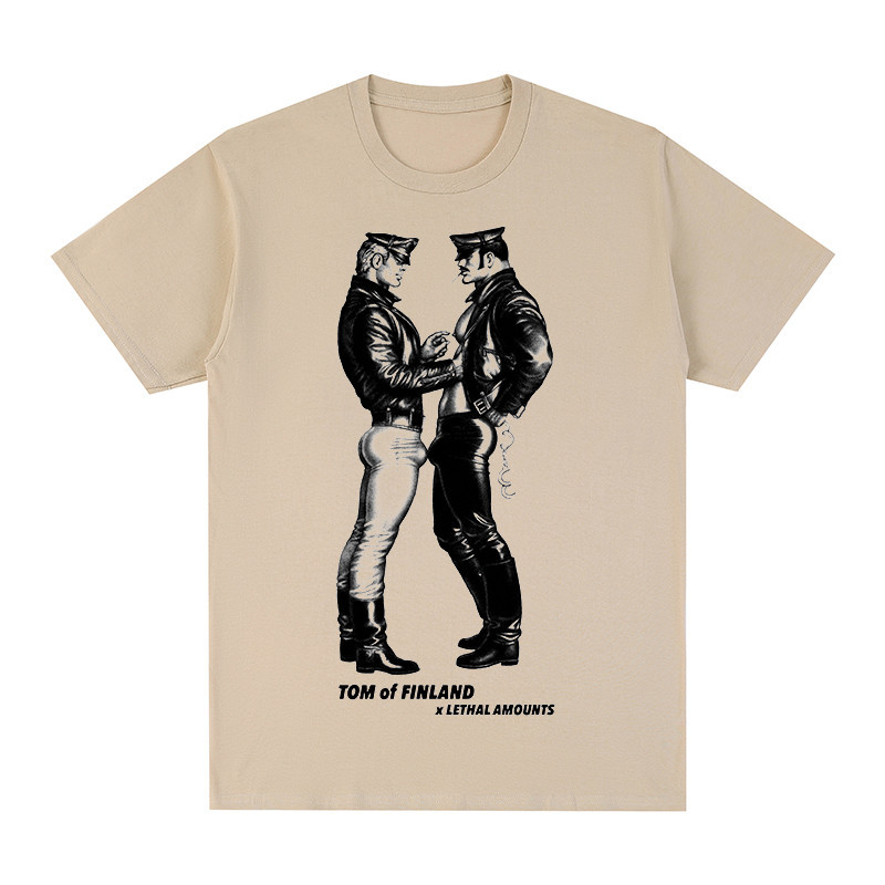 【COD】TOM OF FINLAND LGBT GAY Rainbow Vintage T-shirt Cotton Men T Shirt New TEE TSHIRT Womens Tops