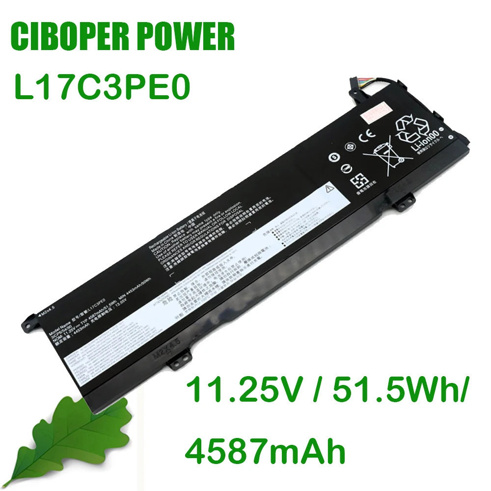CP แบตเตอรี่แล็ปท็อป L17C3PE0 51.5 Wh L17L3PE0 5B10Q39196 5B10Q39197สำหรับ Yoga 730-15IKB 730-15IKB(
