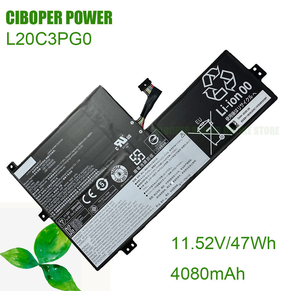 CP แบตเตอรี่แล็ปท็อปของแท้ L20L3PG0 L20C3PG0 L20D3PG0 11.52V/47WH/4080MAH SB11B36305SB11B36308 SB11B