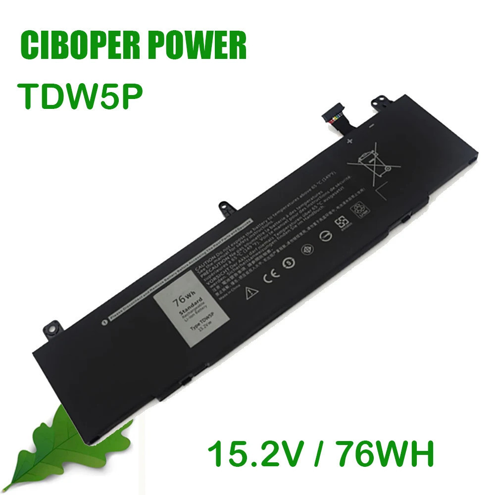 CP แท็บเล็ตแบตเตอรี่ TDW5P 15.2V 76Wh 0V9XD7สำหรับ13 R3 ALW13CR P81G Notebook