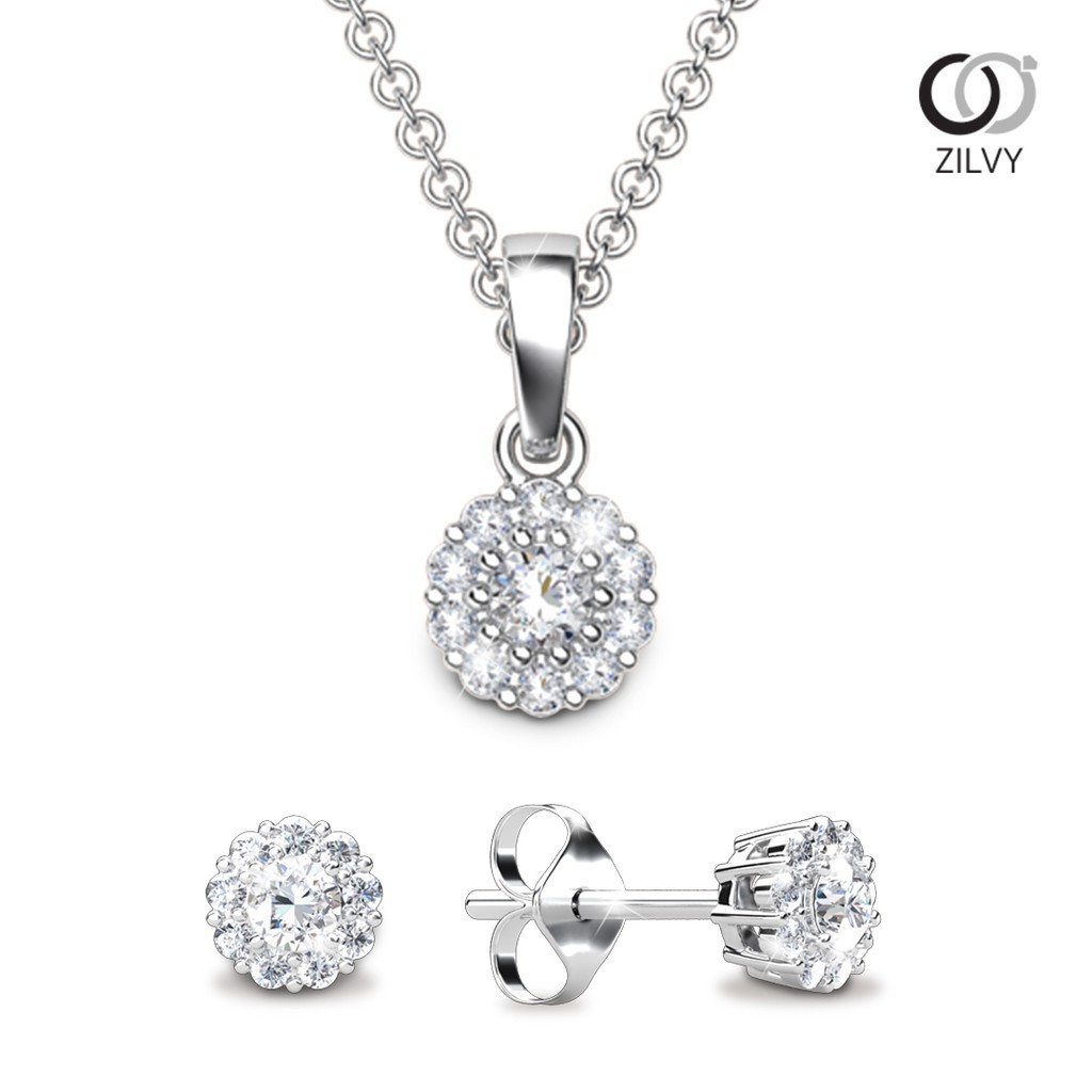 Zilvy - เซทสร้อยคอพร้อมจี้ และต่างหู (P134/RER082)