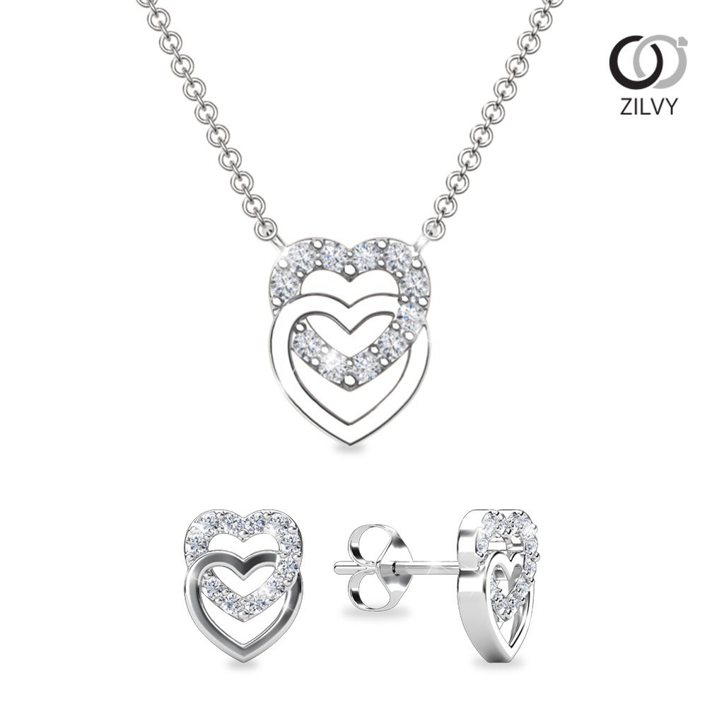 Zilvy - เซทสร้อยคอพร้อมจี้ และต่างหู (P163/RER064)