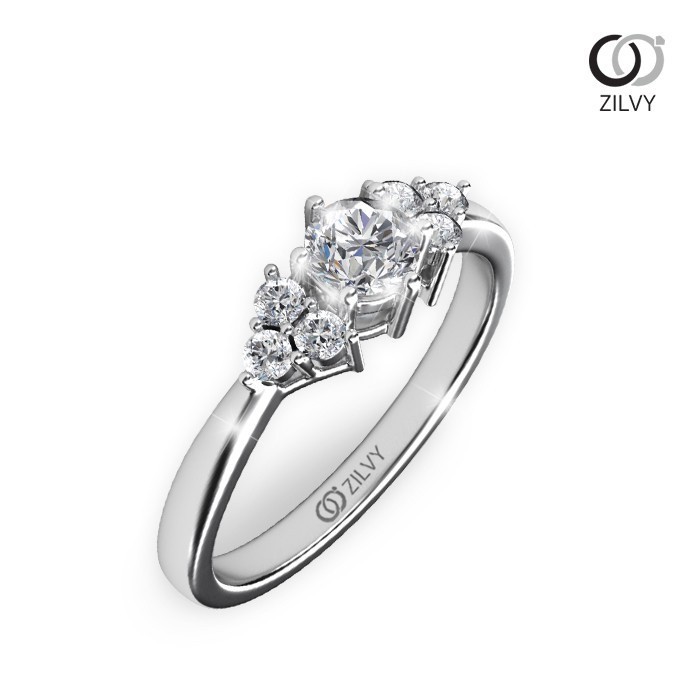 Zilvy แหวนเพชรผู้หญิง เพชรรวม 0.32 กะรัต color D (GR850)