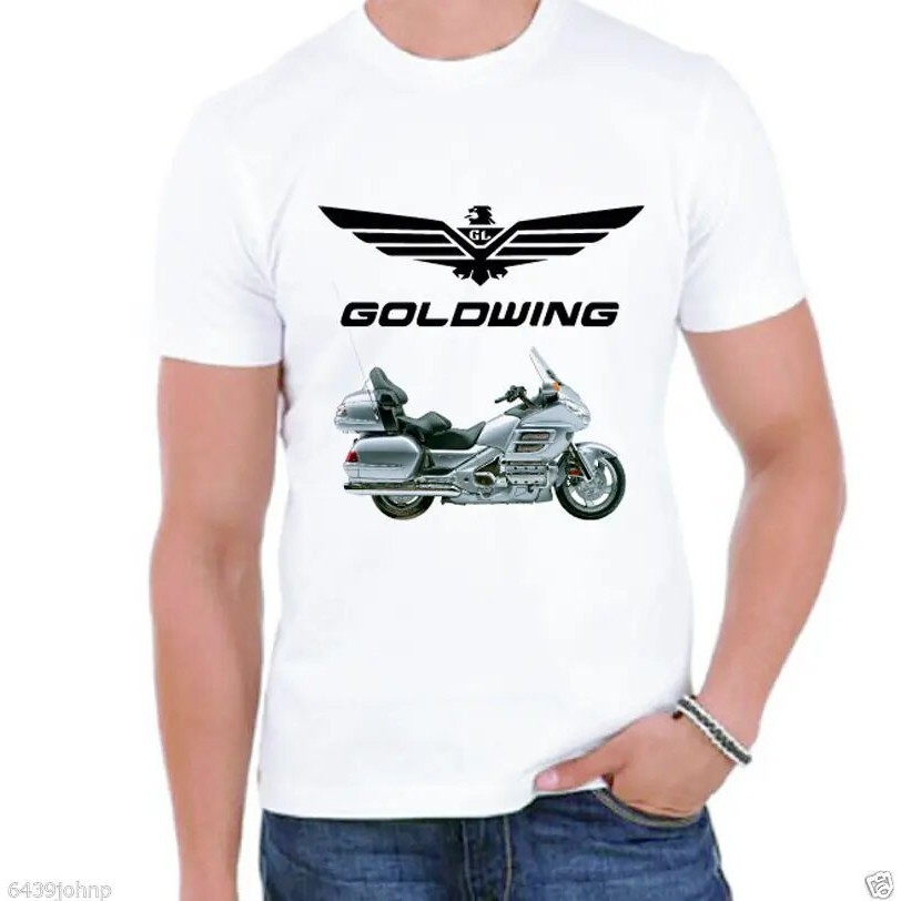 【COD】New Summer Tee Shirt SILVER  Motorcycle GOLDWING, CLASSIC VINTAGE BIKER ENTHUSIAST T SHIRT Cool