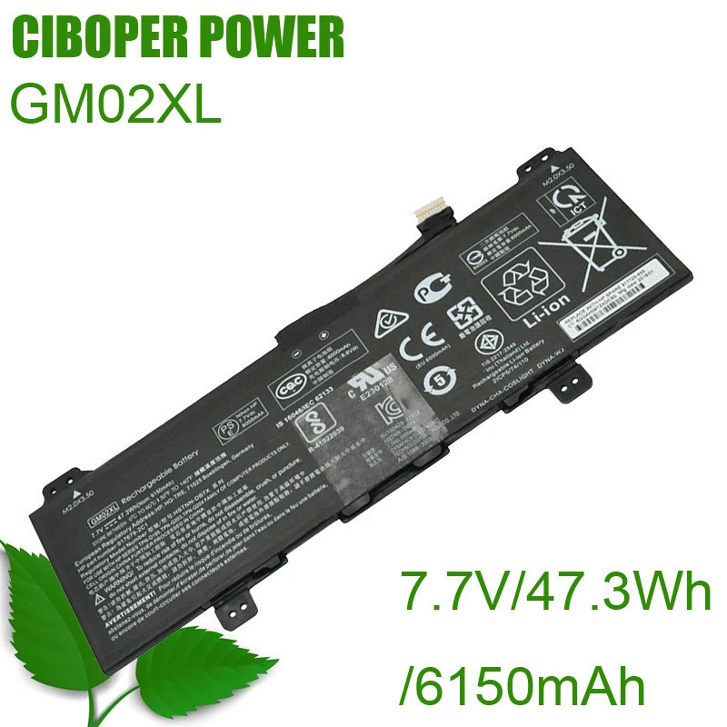 CP ของแท้แบตเตอรี่ GM02XL 7.7V/47.3WHFor Chromebook 14 G5 X360 11 G6 EE TPN-Q185 Q204 HSTNN-DB7X UB7