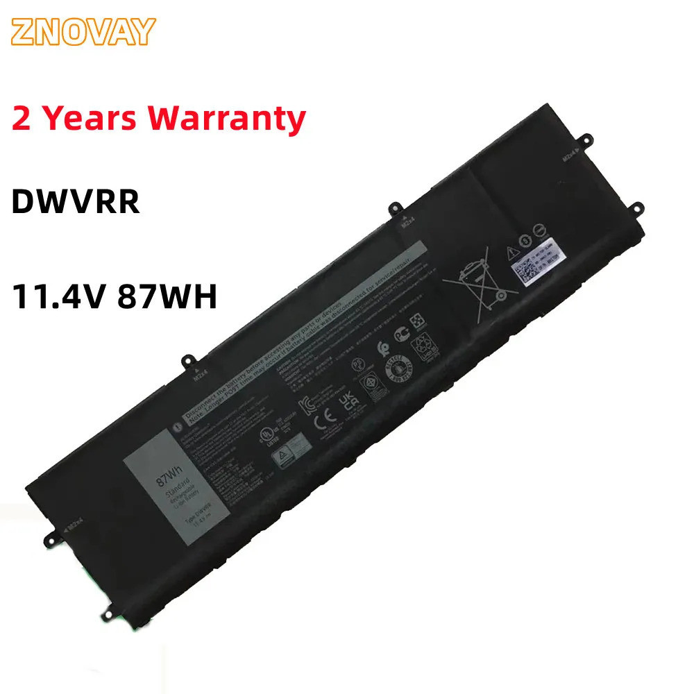 แบตเตอรี่แล็ปท็อป ZNOVAY DWVRR 11.4V 7250MAh/87Wh สำหรับเปลี่ยน Alienware X15 R1และ X17 R1