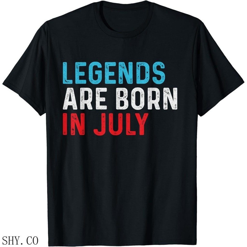 【High quality】Vintage 4th Of July Legends Are Born In July Men Women  T-Shirt Casual Tee