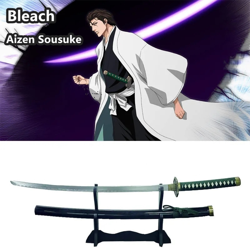 ดาบซามูไร วัสดุเหล็ก Bleach Aizen Sousuke kyoukasuigetsu ดาบคาตานะ OnePiece โตเกียวรีเวนเจอร์ โมเดลดาบพิฆาตอสูรของแท้