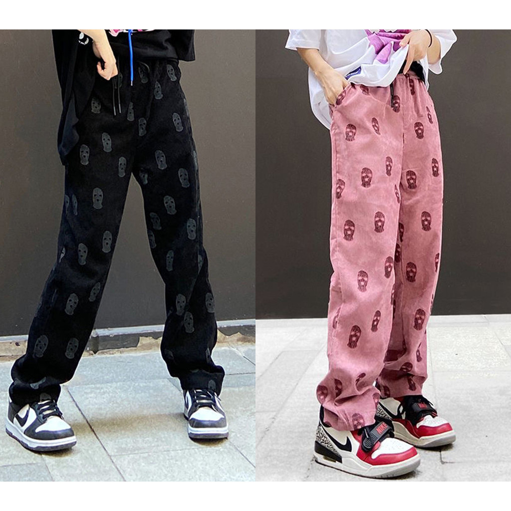 【COD】Blues.CoolingBaggy Pants for Couple Y2k Korean Hiphop Harajuku Style Corduroy Pants Hiphop Hara