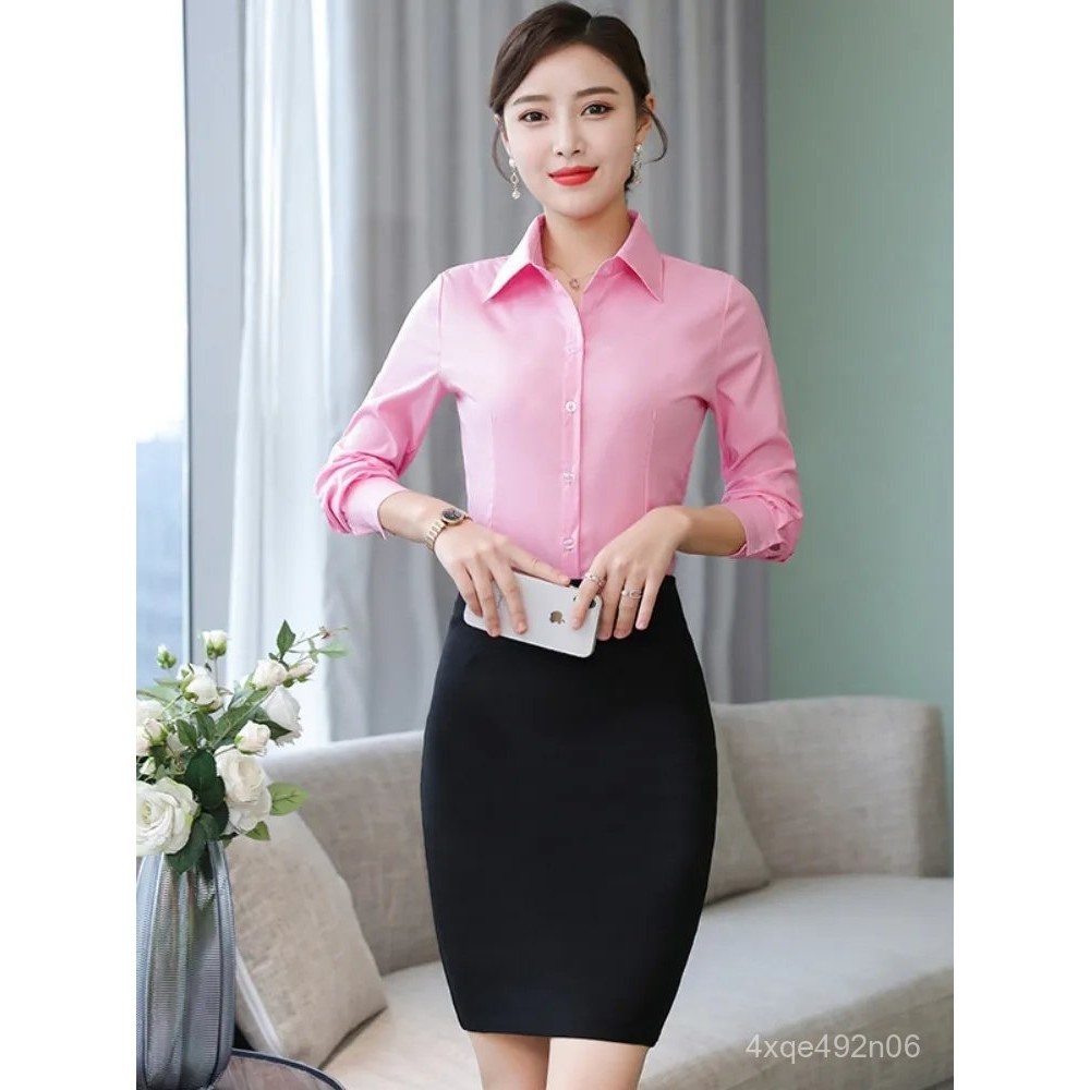 【COD】White Shirt Women Polyester Cotton Shirts for Women Long Sleeve Blouse Women Dress Shirts Fashi