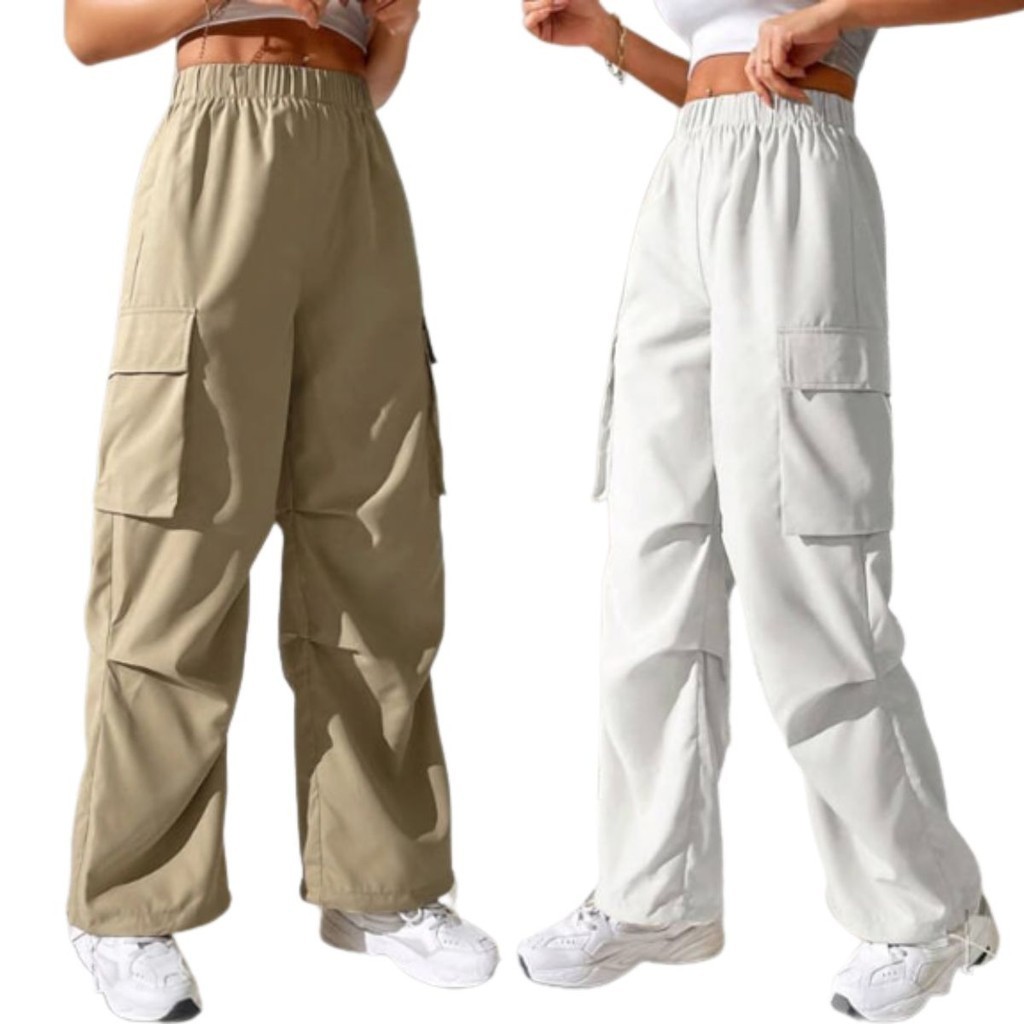 【COD】LESEKA Korean Trendy Fashion Khloe Jogger Pants High Waist 2 Pocket Plain Women Fit S To M High