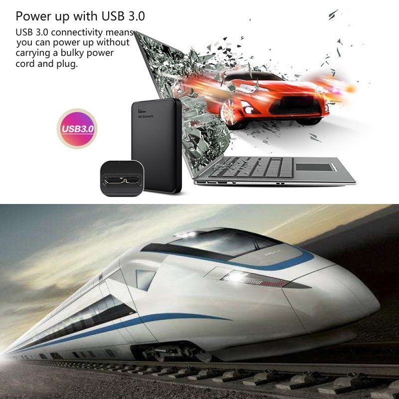 WD External Harddisk 1TB/2TB ฮาร์ดดิสก์แบบพกพา USB 3.0 ฮาร์ดดิสก
