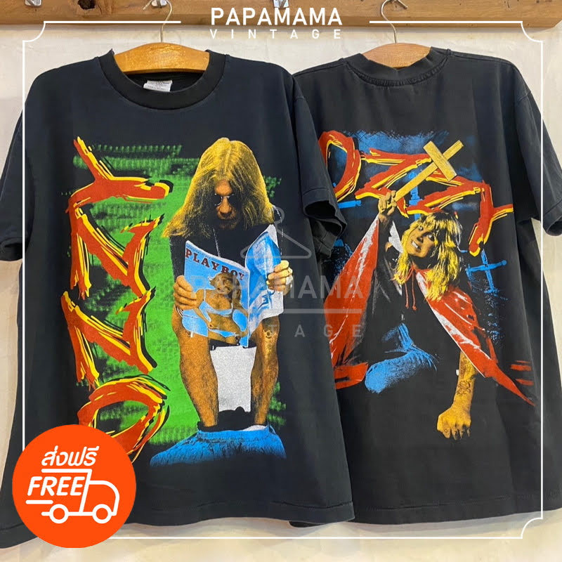 [ OZZY OSBORNE ] Playboy the Original Booleg แท้ เสื้อวินเทจ เสื้อทัวร์ วงร๊อค papamama vintage shir