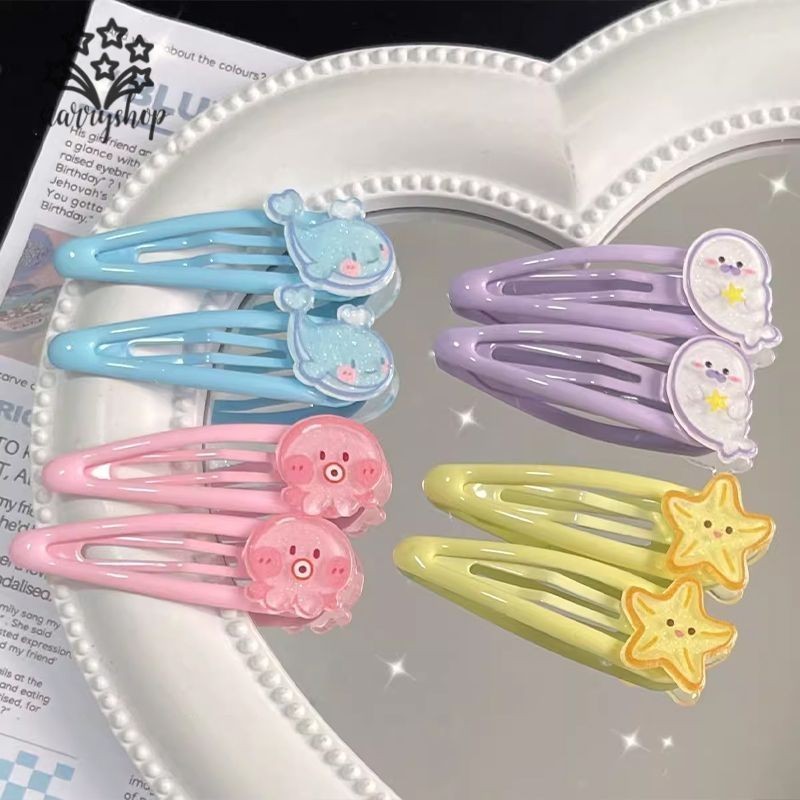 starryshop 1บาท กิ๊ฟติดผมรูปการ์ตูนสัตว์ทะเลสีแคนดี้น่ารักรูปหยดน้ําสไตล์ญี่ปุ่นและเกาหลีเด็กนักเรียนสำหรับผู้หญิงราคาถูก