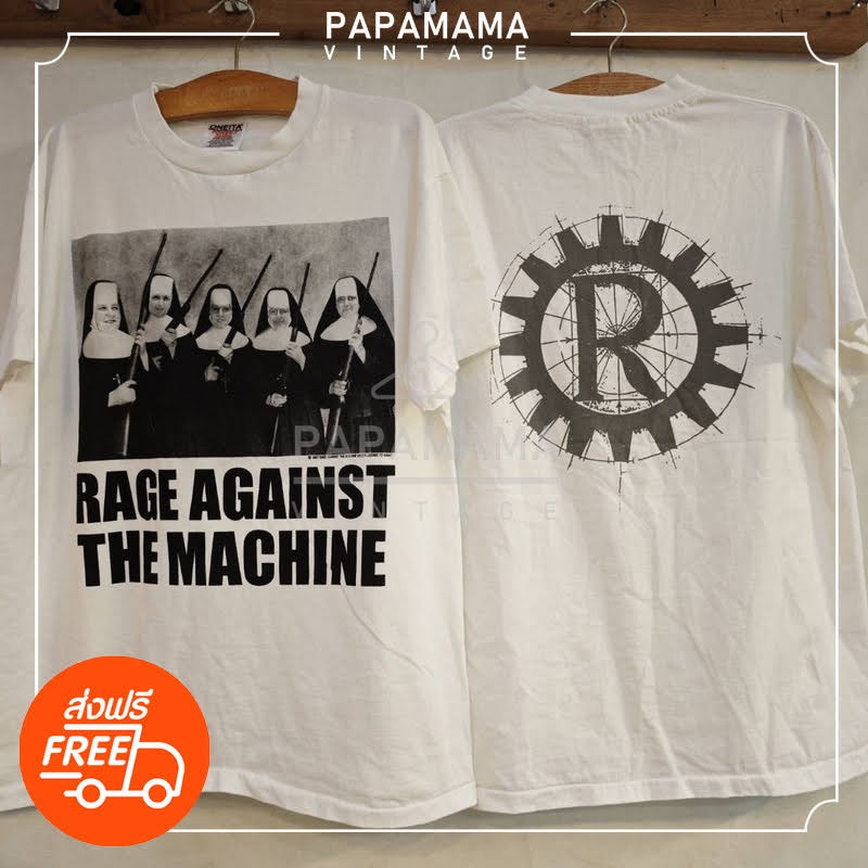 [ RAGE AGAINST THE MACHINE ] Nuns with Guns เสื้อวินเทจ เสื้อทัวร์ วงร๊อค papamama vintage shirt