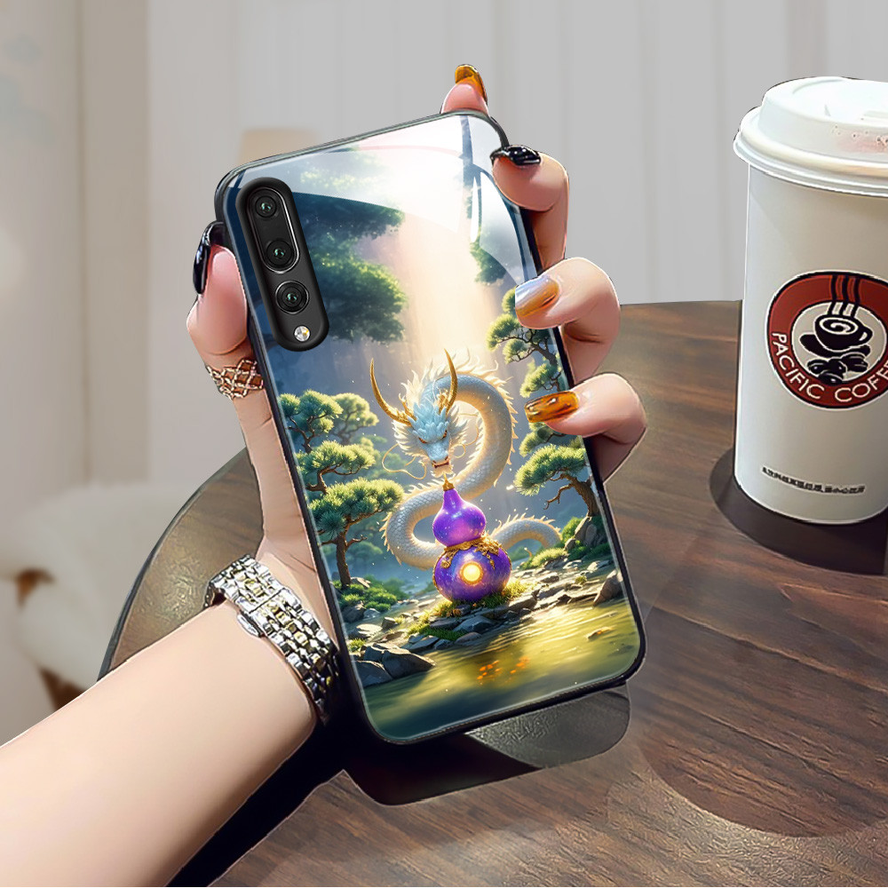 มังกร เคส กระจก huawei P20 pro P30 pro h3f1943