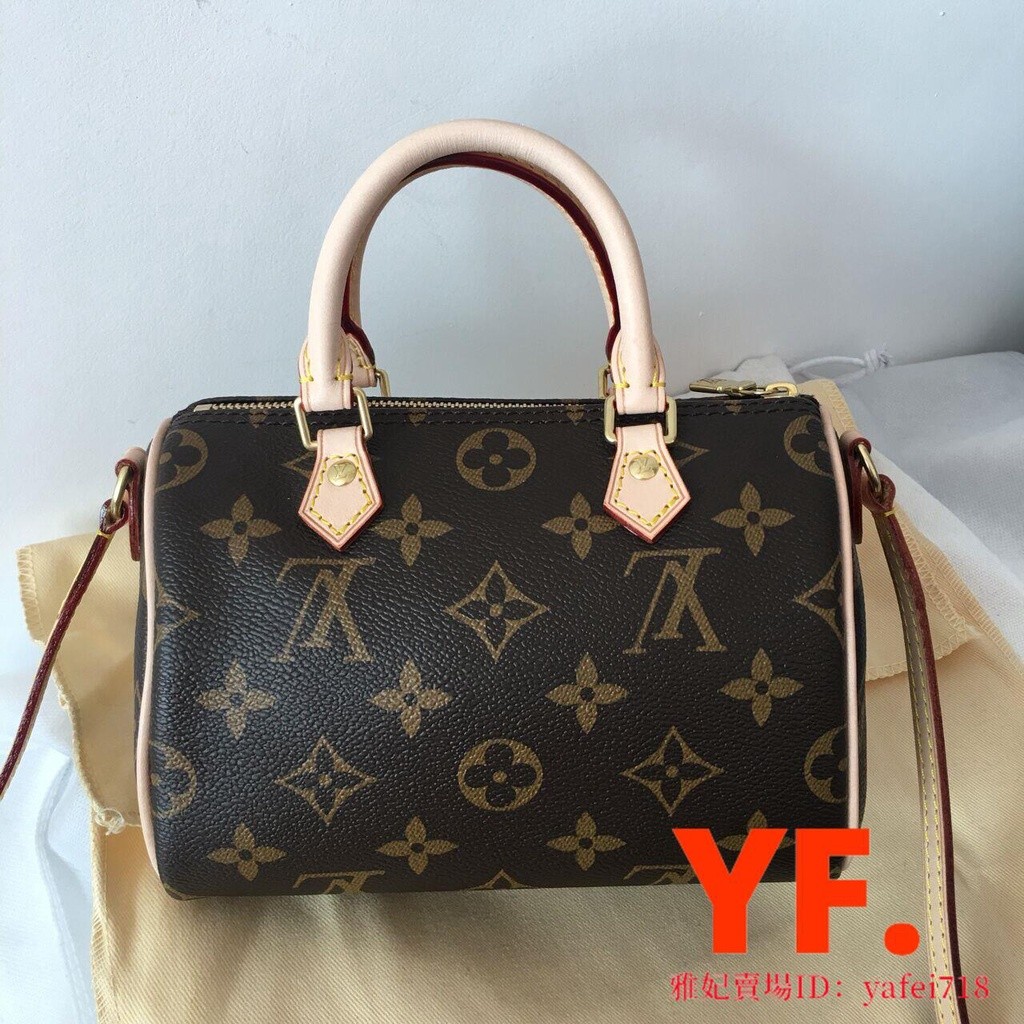 มือสอง] LV Monogram Nano Speedy classic สายตายาวสายตาสั้นกระเป๋าสะพายทรงหมอนขนาดเล็กกระเป๋าสะพายข้าง