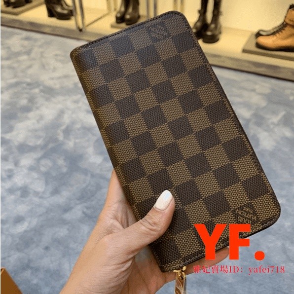 มือสอง] LV คลิปยาวสีน้ำตาลลายตารางหมากรุก ZIPPY ซิปกระเป๋าสตางค์คลิปยาวกระเป๋าสตางค์คลัทช์ N41661 ใน