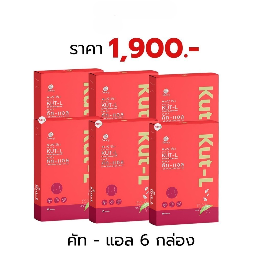 โปรโมชั่น 6กล่อง SHINING KUT-L ชายนิ่ง คัทแอล ควบคุมความหิว เผาผลาญไขมัน หญิงรฐา ( 10 เม็ด )