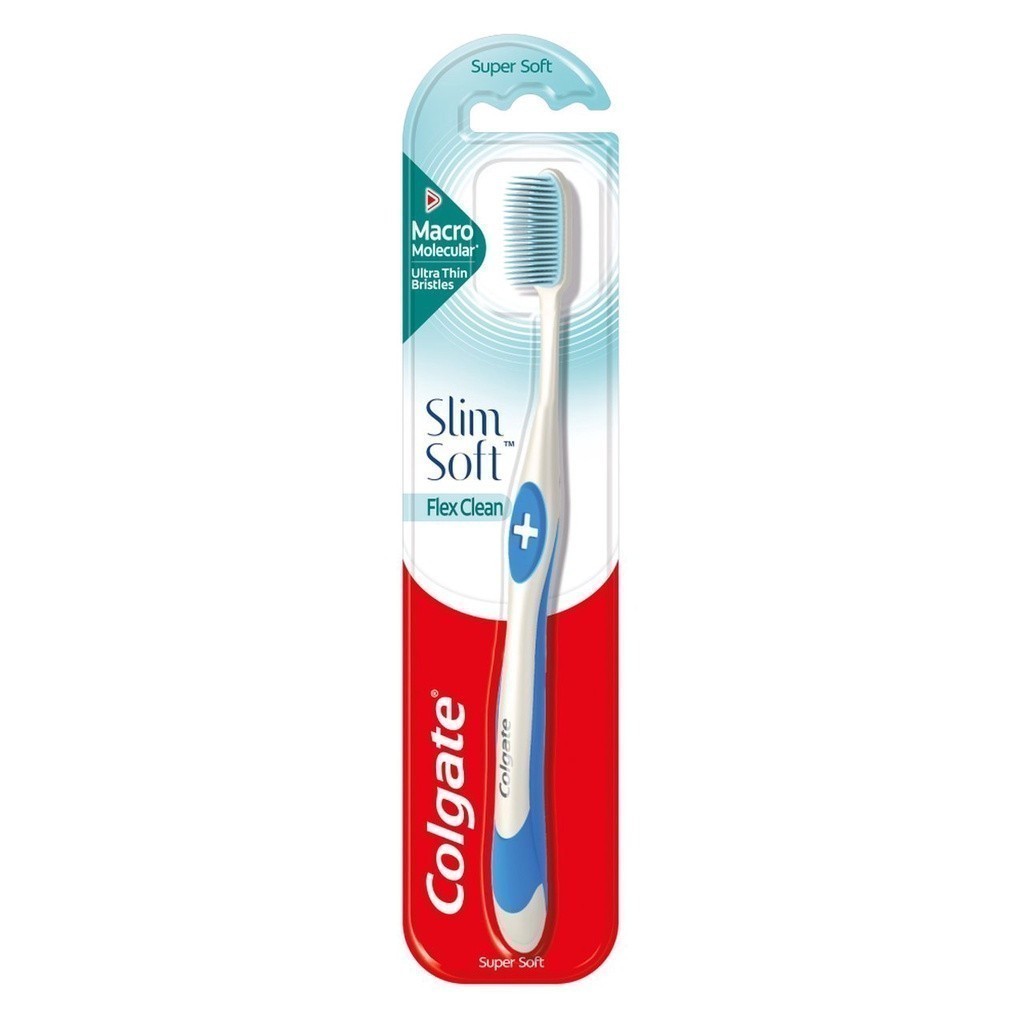 Colgate Toothbrush Slim Soft Flex Clean คอลเกต แปรงสีฟัน สลิมซอฟท์ เฟลกซ์คลีน แพ็คเดี่ยว คละสี