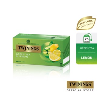 ทไวนิงส์ ชาเขียว กรีนที เลม่อน ชนิดซอง 1.6 กรัม แพ็ค 25 ซอง Twinings Green Tea Lemon 1.6 g. Pack 25 Tea Bags