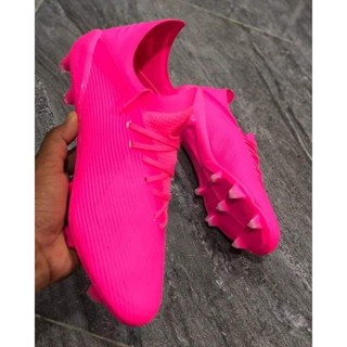 Kasut Bola Sepa Kasut Sukan Pancang Sepak X 19.1 รองเท้าฟุตบอล สีชมพู สําหรับผู้ใหญ่ เด็ก พร้อมส่ง ฝึกกลางแจ้ง