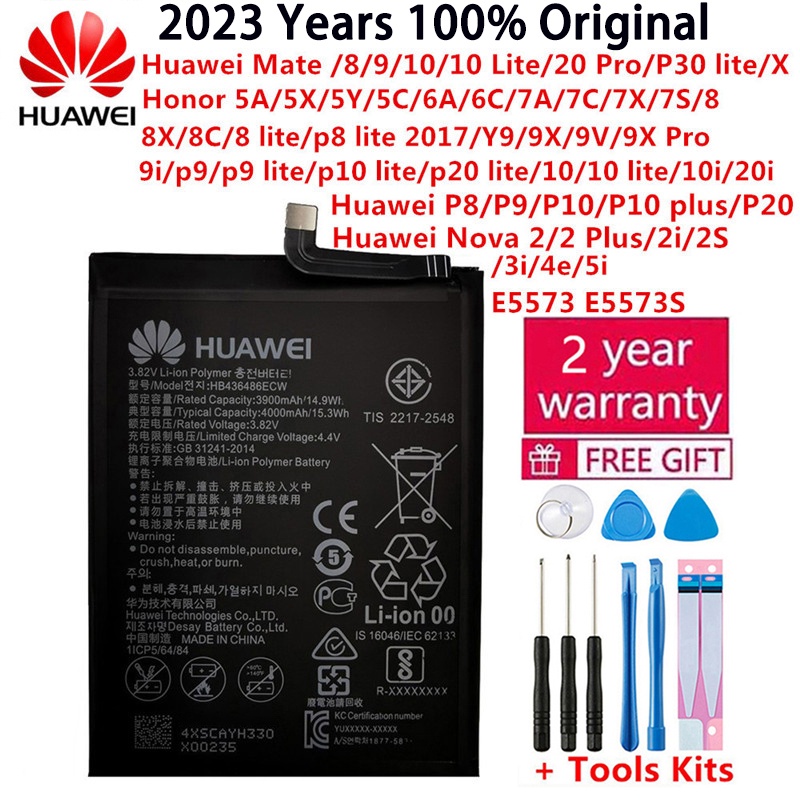 แบตเตอรี่เดิมสำหรับ Huawei Honor Mate Nova 2 3 5C 8C 6A 7 7C 7A Y9 8 P20 8X P8 9 10 5A 20 Lite Pro Plus แบตเตอรี่