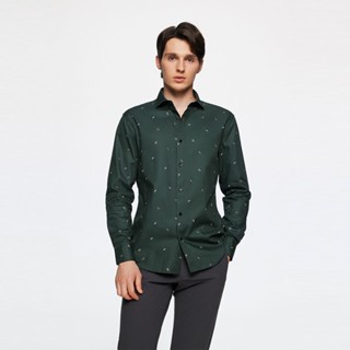 G2000 เสื้อเชิ้ตแขนยาวลำลองผู้ชาย ทรงสมาร์ทฟิต (SMART FIT) รุ่น 3612051246 DARK GREEN