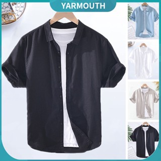 Yyr_ เสื้อท็อป สีพื้น สําหรับผู้ชาย