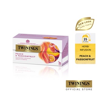 ทไวนิงส์ เครื่องดื่ม พีช เเอนด์ แพชชั่น ฟรุ้ต ชนิดซอง 2 กรัม แพ็ค 25 ซอง Twinings Peach &amp; Passionfruit 2 g. Pack 25 Tea ชาผลไม้ ชากุหลาบ ชาผลไม้