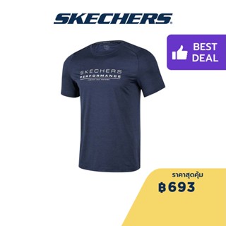 Skechers สเก็ตเชอร์ส เสื้อยืดแขนสั้นผู้ชาย Men Comfort Sports Short Sleeve Tee Apparel - P223M016-02MZ