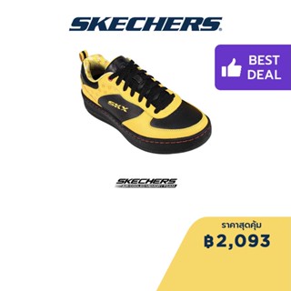 Skechers สเก็ตเชอร์ส รองเท้าผู้ชาย รองเท้าผ้าใบ Men Pokémon Sport Court 92 Walking Shoes - 802001-YLBK Air-Cooled Memory Foam