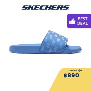 Skechers สเก็ตเชอร์ส รองเท้าแตะผู้หญิง Women Cali Side Lines 2.0 Reprezenta Walking Slides - 8730085-BLU