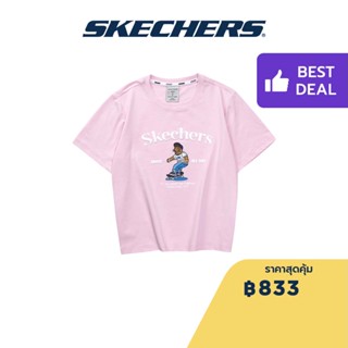 Skechers สเก็ตเชอร์ส เสื้อยืดแขนสั้นผู้หญิง Women Laughing Animal Short Sleeve Tee Apparel - L223W035-013W