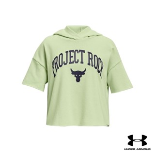 Under Armour UA Girls Project Rock Script Short Sleeve Hoodie อันเดอร์ อาร์เมอร์ เสื้อออกกำลังกายสำหรับเด็กผู้หญิง